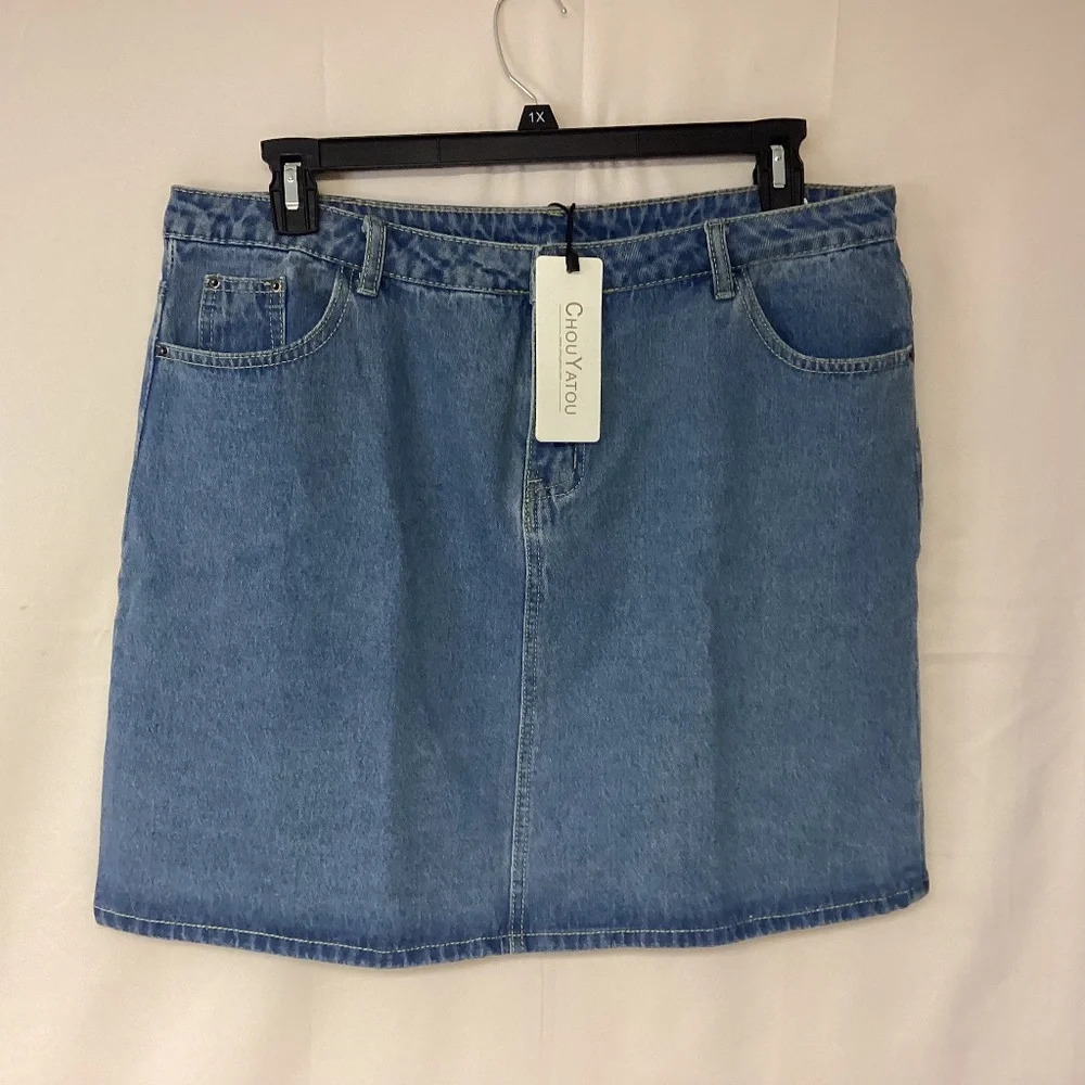 Denim Mini Skirt Classic Western Cowgirl Casual Festival Womens SZ XXL